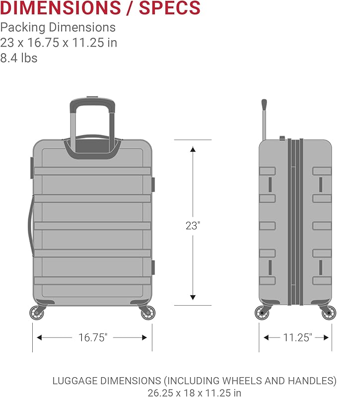 SwissGear 7366 Hardside Expandable Luggage with Spinner Wheels, Clearly Aqua, Checked-Medium 23-Inch