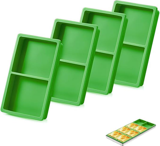 4-Piece Green Silicone Freezer Molds & Trays, Silicone Tray Dividers for Medium/Small Harvest Right Trays, Ideal for Freeze Drying Food Storage