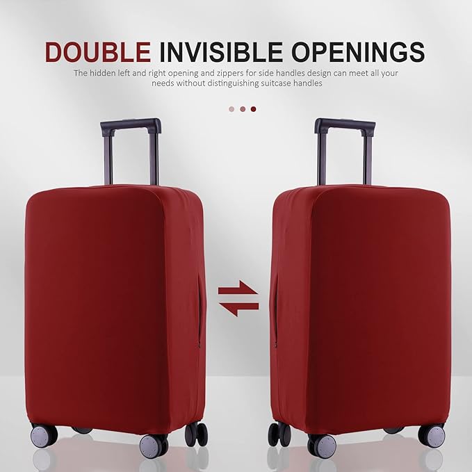 Travel Luggage Cover Suitcase Protector Scratch-Resistant Fit 19-31 Inch Suitcase, Not Included Suitcase (Claret, XL(28-29 inch))