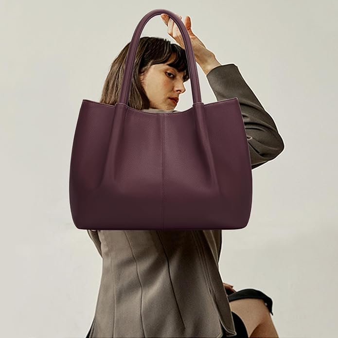 KKXIU Tote Bag for Women Vegan Leather Shoulder Purse Large Capacity Travel Bag