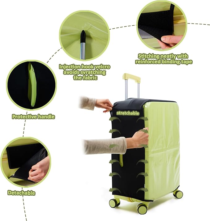 Clear Luggage Cover Protectors For Suitcases,Elastic Transparent waterproof PVC Suitcase Covers Protector Fit 20-30 Inch wheeled Luggage (28")