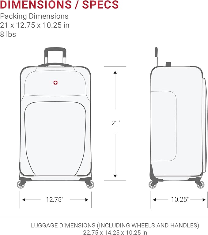 SwissGear Sion Softside Expandable Luggage, Burgundy, Carry-On 21-Inch