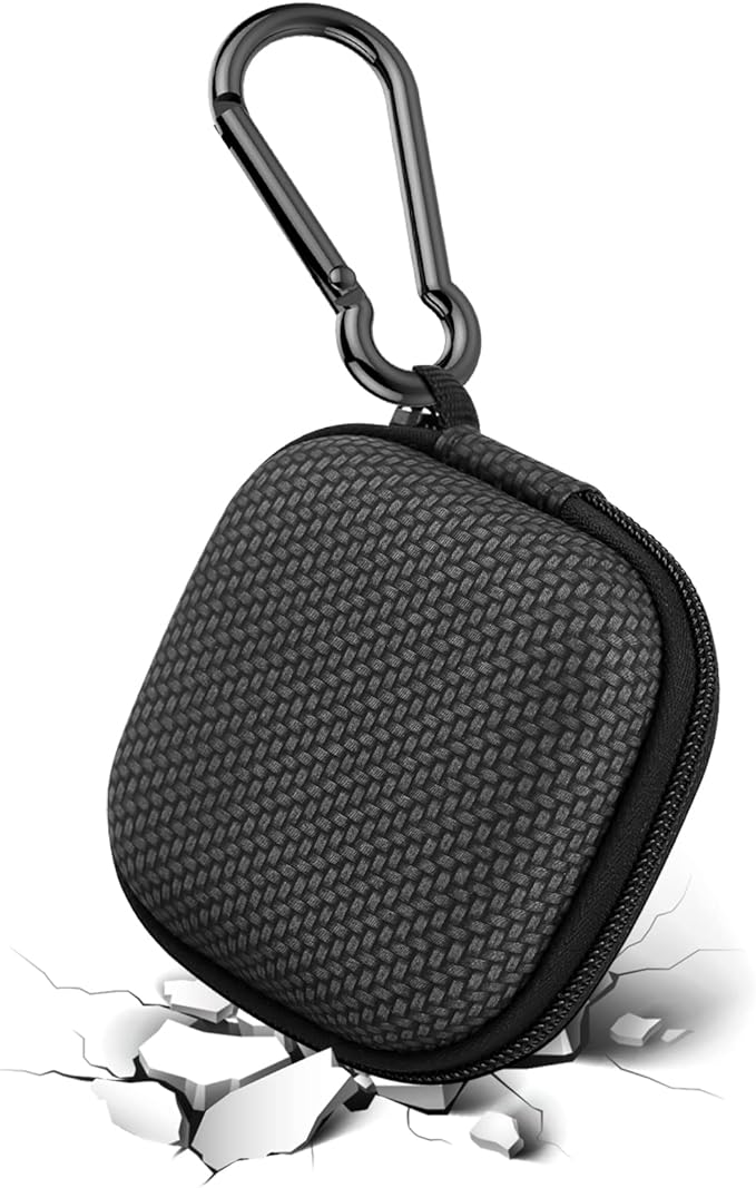 Earbud Case Hard EVA Earphone Carrying Case Cell Phone Accessories Storage Bag with Carabiner for Airpods Headset Earphone Flash Drive Charging Cable Key Wall Charger