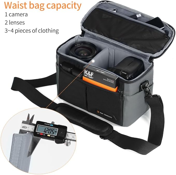 K&F Concept Camera Bag EVA Waterproof 2 in 1Camera Backpack Shoulder Bag 32L Large Capacity with Rain Cover Storage for 15.6" Laptop for Photography