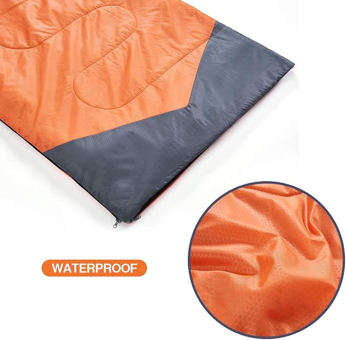 oaskys Camping Sleeping Bag - 3 Season Warm & Cool Weather - Summer Spring Fall Lightweight Waterproof for Adults Kids - Camping Gear Equipment, Traveling, and Outdoors