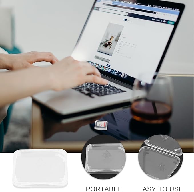 100 pcs Memory Card case: Transparent Case Water-Resistant, for Micro Cards Compatible with SDHC SDXC