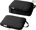 tianzong Compression Packing Cubes for Suitcases, Luggage Organizer Bags Set for Travel (Black, 2 Pack Large)