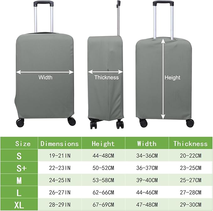 PATIKIL Luggage Cover, Suitcases Covers Elastic Carry on Cover Protector Washable Scratch-Resistant Fits 19-21 Inch Luggage for Travel Business Trips, Gray