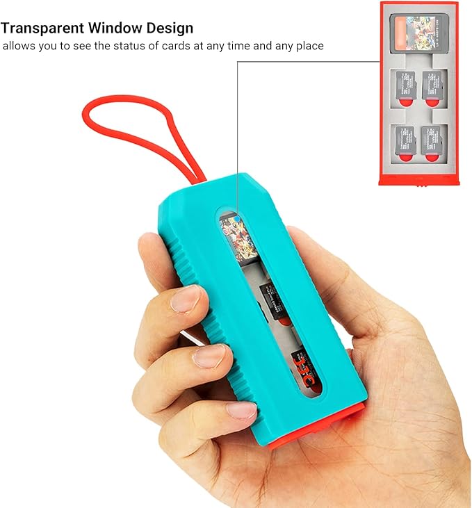 (NOT FIT SD Card) Switch Game Card Case for 6 Nintendo Games and 12 Micro SD Cards,Switch Card Holder Storage for Nintendo Switch or PS Vita,Water-Resistant Anti-Shock Game Card Box