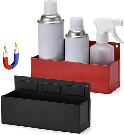 AIRTOON 2PCS Magnetic Aerosol Spray Can Holder, Magnetic Bottle Holder for Garage, Workspace and Home, Red and Black