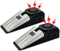 2 Pack Portable Door Stop Alarm, Door Stopper with 120db Loud Security Alarm, Travel Door, Doorstops Wedge Sensors Security Devices for Traveling Apartment Hotel and Home (Black)