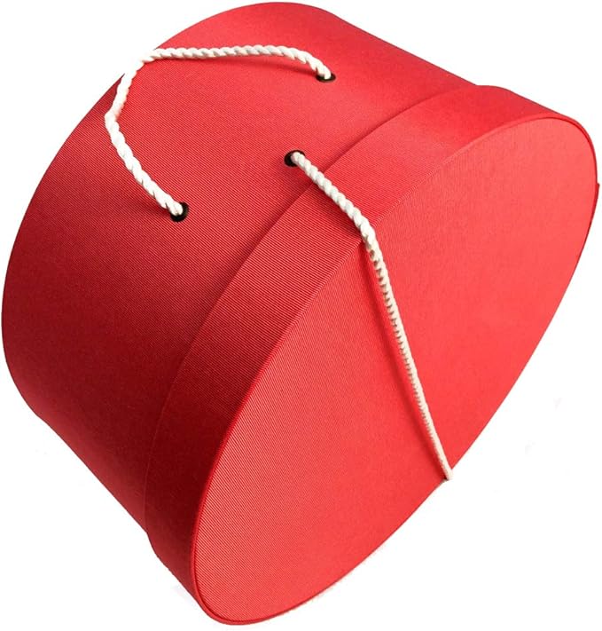 Sarah's Hat Boxes Classic Coral Hat Box – 11" x 5.5" (Dia. x Ht.) Handmade in USA – Odorless Non-Toxic Adhesive, Cording Handle – Premium Storage for Hats & Accessories