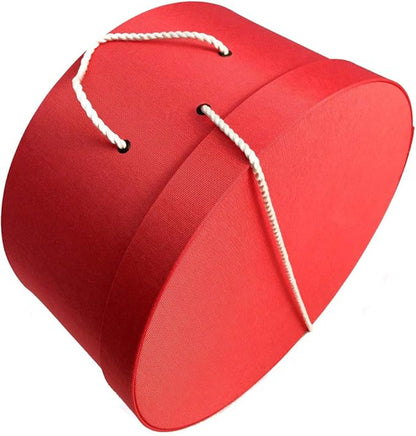 Sarah's Hat Boxes Classic Coral Hat Box – 18.5" x 9.5" (Dia. x Ht.) Handmade in USA – Odorless Non-Toxic Adhesive, Cording Handle – Premium Storage for Hats & Accessories