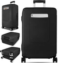 Slohif Luggage Cover for Suitcase Tsa Approved Protector - Luggage Sleeve Suit Case Cover Travel Stretch Large Baggage Case Protective Washable Fit 22-24 Inch Black