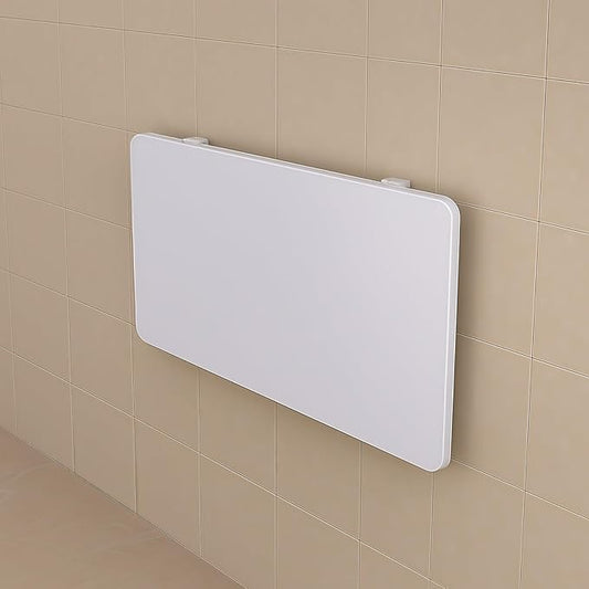 MM MELISEN White Wall Mounted Desk 40x20 Inch (101x50cm), Fold Down Folding Table for Laundry Room, Small Spaces Table