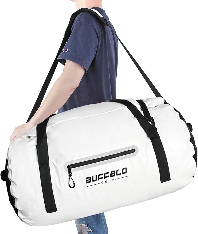 Buffalo Gear Waterproof Duffle Bag 40L 60L 80L Roll-top Dry Bag Heavy Duty Waterproof Duffel Travel Bag for Kayaking Rafting Boating Fishing Camping