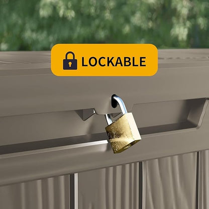 Heavy-Duty 150 Gallon Waterproof Deck Storage Boxes for Outdoor - Patio Deck Box & Pool Storage Organizer, Lockable Resin Chest for Cushions & Tools, UV-Resistant, Slate Grey