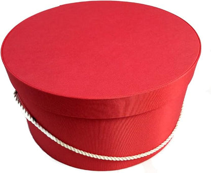 Sarah's Hat Boxes Classic Coral Hat Box – 11" x 5.5" (Dia. x Ht.) Handmade in USA – Odorless Non-Toxic Adhesive, Cording Handle – Premium Storage for Hats & Accessories