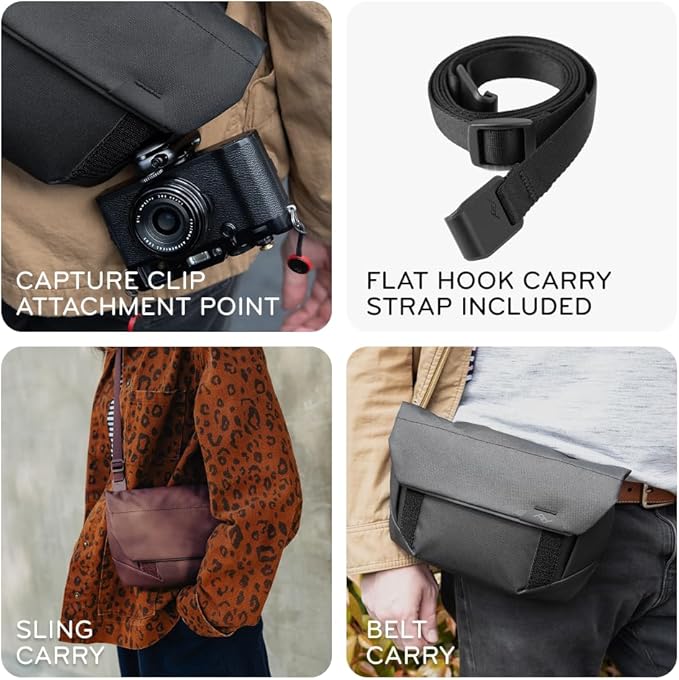 Peak Design Field Pouch V2, Eclipse, 2-in-1 Organizer and Sling Bag, Adjustable Shoulder Strap and Integrated Belt Loops, Weatherproof Nylon Canvas, Organizer Pouch or Carry Bag for Men and Women