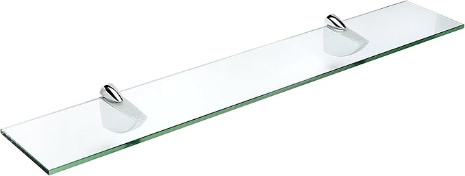 Spancraft Glass O-12x14-Chrome Oriole Glass Shelf, Chrome, 12" x 14"