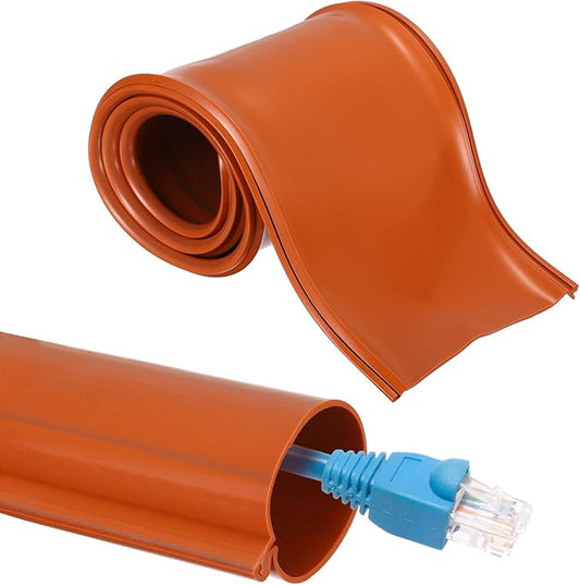 MECCANIXITY 3.3ft Cable Management Sleeve, 2 Inch, ID Flexible Cord Wires Hider Cover Insulation Snap-fit Protector for Substation, High-Voltage Electrical Networks, Red