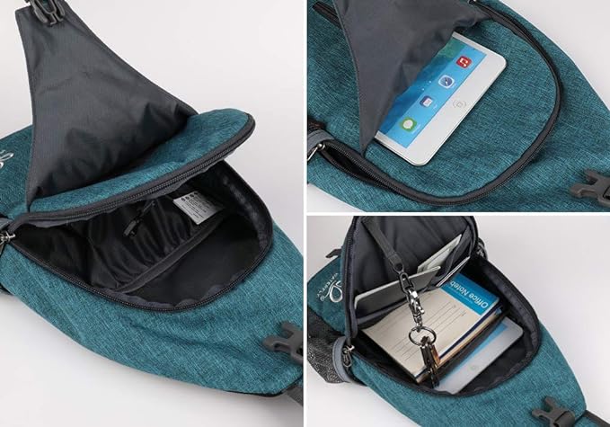 WATERFLY Crossbody Sling Backpack Sling Bag Travel Hiking Chest Bag Daypack