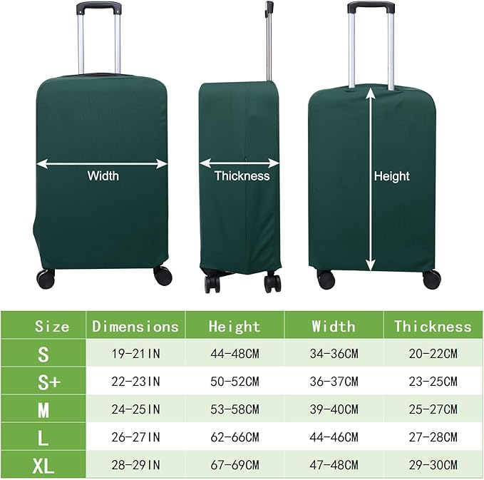 PATIKIL Luggage Cover, Suitcases Covers Elastic Carry on Cover Protector Washable Scratch-Resistant Fits 26-27 Inch Luggage for Travel Business Trips, Dark Green