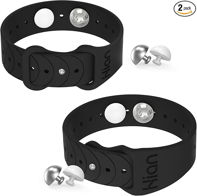 Hion Motion Sickness Bracelets Sea Sickness Wristbands for Motion Sickness/Morning Sickness/Pregnancy Nausea Anti Nausea Wristband Acupressure Nausea Bands Motion Sickness Bands（1Pair Black）