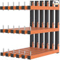 Lumber Rack Wall Mount, Lumber Storage Rack, Heavy Duty Wood Storage Racks with 9-Level System, 1080 lb Substantial Garage Wood Organizer, Orange Lumber Metal Racks for Indoor and Outdoor (6 PACK)