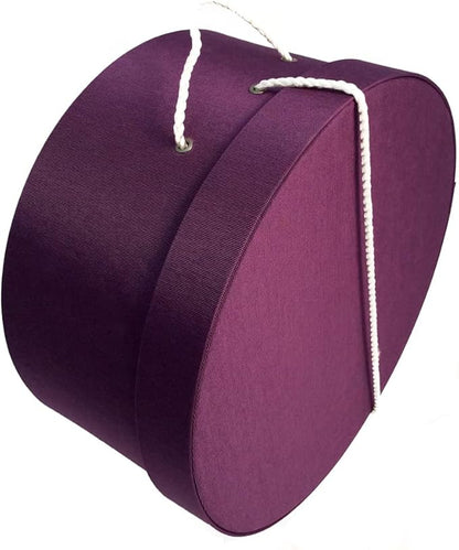Sarah's Hat Boxes Classic Amethyst Hat Box – 8.75" x 4.5" (Dia. x Ht.) Handmade in USA – Odorless Non-Toxic Adhesive, Cording Handle – Premium Storage for Hats & Accessories
