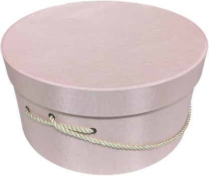Sarah's Hat Boxes Classic Pink Hat Box – 8.75" x 4.5" (Dia. x Ht.) Handmade in USA – Odorless Non-Toxic Adhesive, Cording Handle – Premium Storage for Hats & Accessories