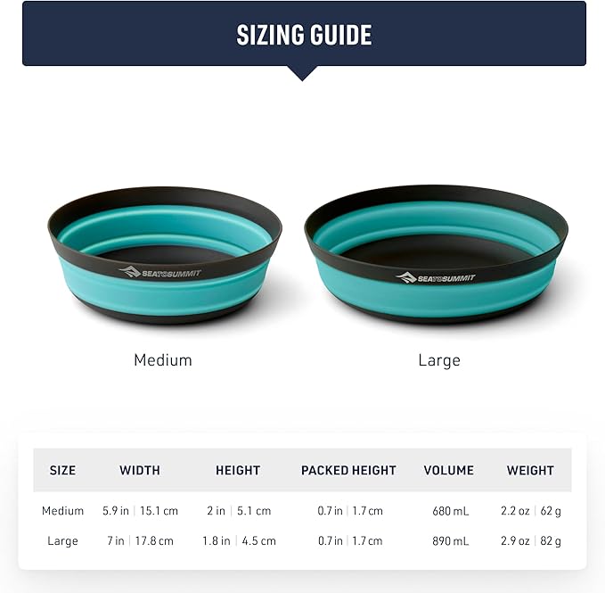 Sea to Summit Frontier Ultralight Collapsible Bowl, Medium (23 fl oz), Bone White