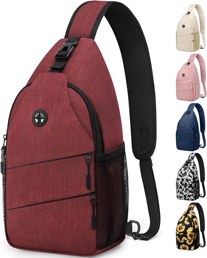 Crossbody Bags for Women Men Trendy Sling Bag Bakpack Casual Chest Bag with Convertible Shoulder Strap