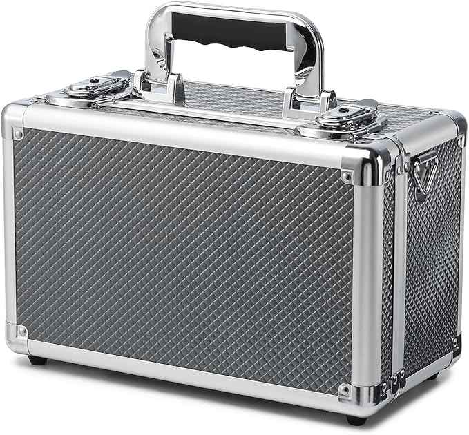 Multi color Card Storage Hard Case, Sports Card Collection Boxes,Trading Cards Cabinet, Card Holder, Toploader Box (Gray, Small)