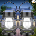 UBright 2 Pack Solar Lantern Lights Outdoor Waterproof Metal Hanging Solar Lights for Outside Lanterns Decorative Outdoor for Patio Porch Garden Lawn, Cool White