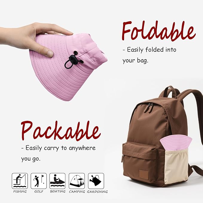 ZOORON Sun Hat for Men Women Fishing Hat with Neck Flap Wide Brim Bucket Hat UV Protection for Beach Camping Hiking