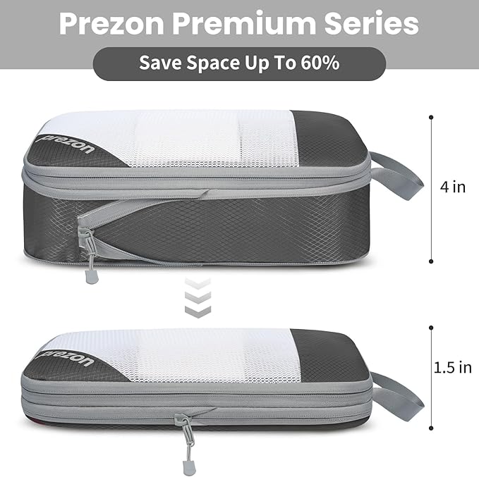 8 Set/6 Set/4 Set Compression Packing Cubes for Travel, Lightweight Vacation Travel Essentials, Travel Accessories for Suitcase Organizer Bags Set, Durable Luggage Organizer