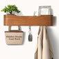 Coat Rack Wall Mount with Hidden Hooks Modern Key Holder Wood Entryway Hook with Shelf for Bedroom Kitchen Hallway Bathroom Designed for Hanging Coats Hats Bags Towel Dog Leashe(Walnut,4 Hooks)