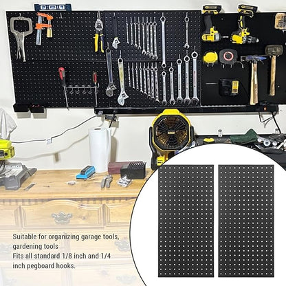 Fydun Metal Pegboard Wall Panels Steel Modular Peg Board Organizer Garage Workbench