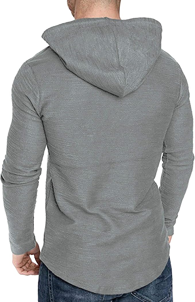 Lexiart Mens Fashion Athletic Hoodies Sport Sweatshirt Solid Color Fleece Pullover