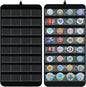 PACMAXI Hanging Badge Button Pin Organizer Display Storage Stand, Enamel Mini Button Pins Display Holder, Hold Up To 32 Pins. (Black-32 Pockets)