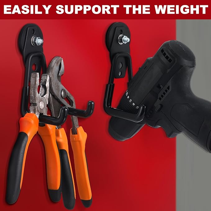 Landhoow Large Magnetic Hooks Heavy Duty Garage Magnet Hooks Strong Storage Utility Magnetic Hangers with Anti Slip Rubber Coating for Indoor and Outdoor Hanging(Black,4 Pcs)