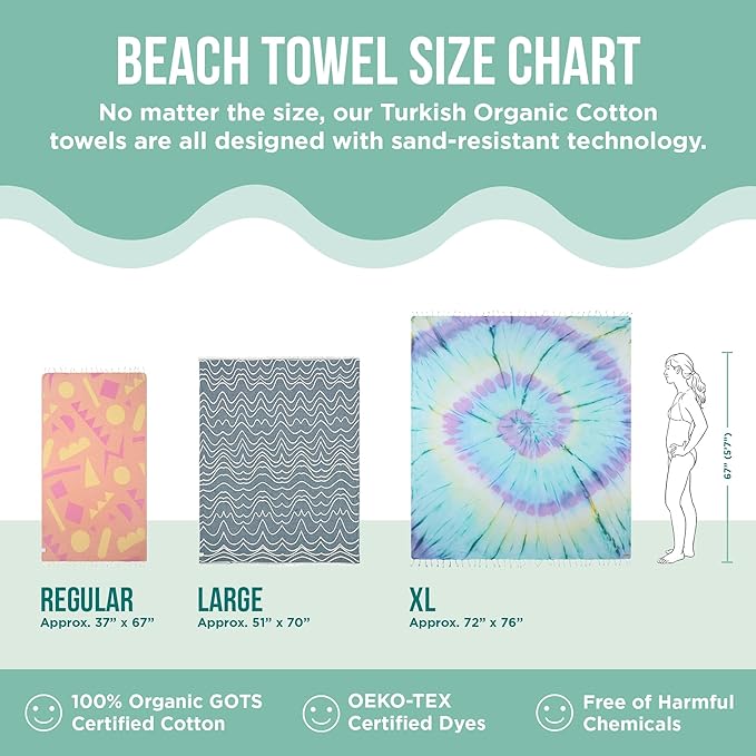 Sand Cloud Oversized Turkish Beach Towel (Mr Otter) - 100% Certified Cotton Turkish Bath Towels - Sand Free & Quick Dry Large Beach Towel for Pool, Yoga, Picnic & Travel - As Seen on Shark Tank
