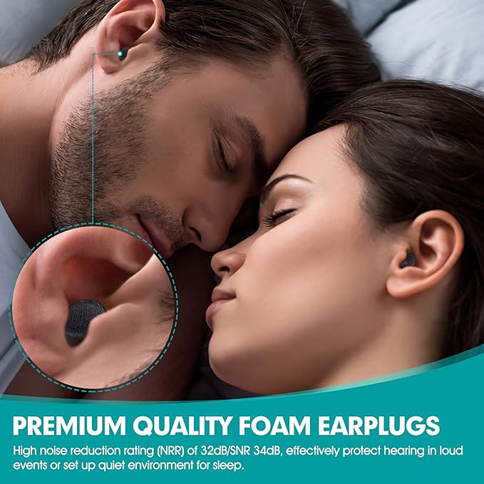 60 Pairs Bottled Earplugs for Noise Cancelling Foam EarPlugs for Sleeping Work Snoring Sound Blocking Construction Noise Reducing Earplugs in Green Colour