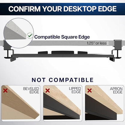 VIVO Large Clamp-on Computer Keyboard and Mouse Under Desk Slider Tray, 27 x 11 inch Pull Out Platform Drawer, Gray, MOUNT-KB05GY