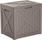 32 Gallon Deck Box,Resin Outdoor Storage Box with Lockable for Patio Furniture, Pool Accessories, Garden Tools, Waterproof Outside Storage Box, Grey