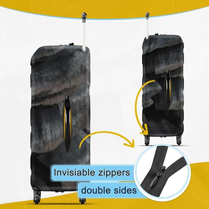 30 Inch PVC Luggage Protector Covers for TSA Approved Clear Suitcase Cover Protector Transparent Luggage Protective Cover Set (Painting, Suitable for 30"-31")