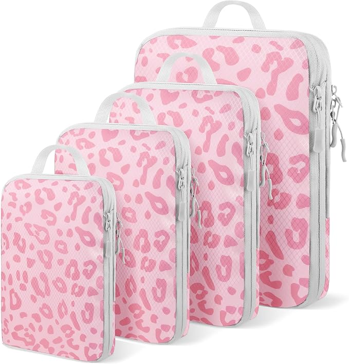 4-Piece Packing Cube Set - Lightweight Luggage Organizers for Travel, Vacation and Suitcases - Durable Accessories with Compression