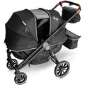 Tandem Wagon Stroller–All-Terrain 2-in-1 Push&Pull Design, Double Seat, Large Storage, Adjustable Canopy, Removable Child Tray for Kids Outdoor Adventures&Family Outings