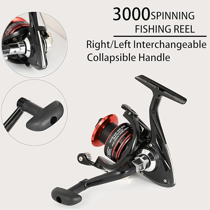 2PACK Fishing Pole Combo,Fishing Rod Combos with Telescopic Fishing Pole Spinning Reels Fishing Carrier Bag for Travel Saltwater Freshwater